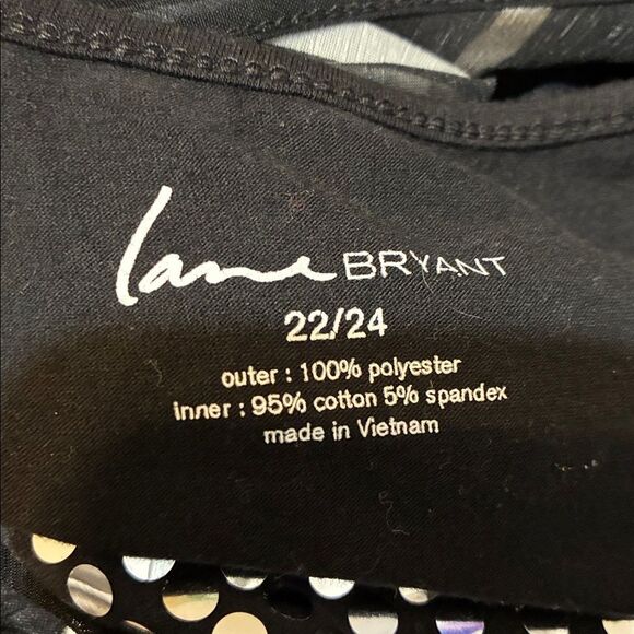3For$20 Lanr Bryant Black and White Striped Sequin Top size 22/24 - Picture 3 of 3